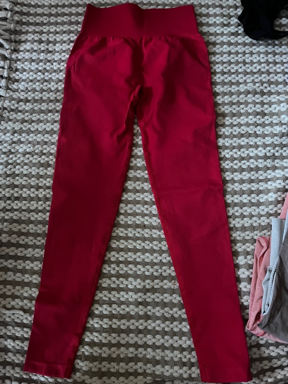 High-Waist Red Active Leggings for Women